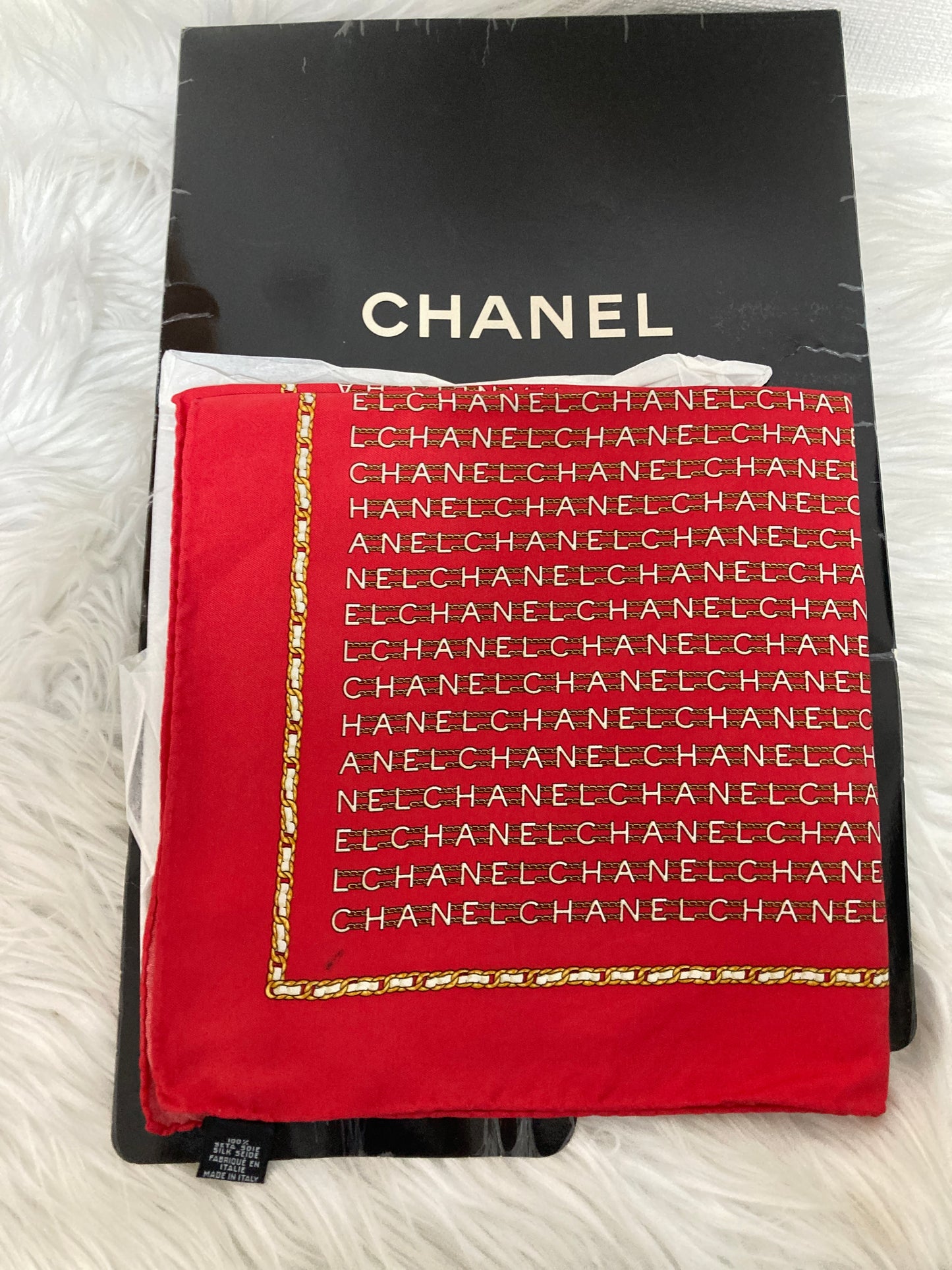 Chanel Red Scarves A-14330