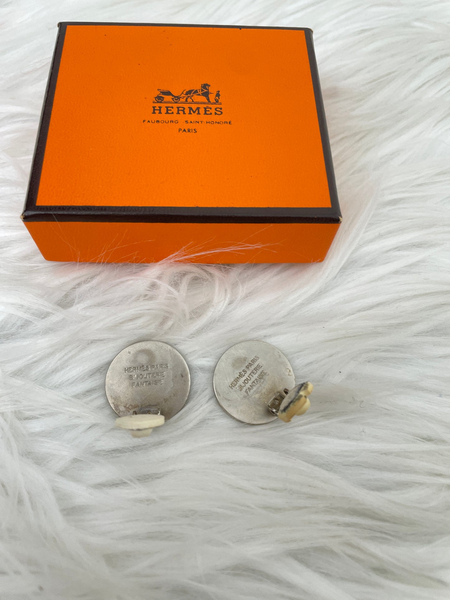Hermes Silver Earrings A-15614