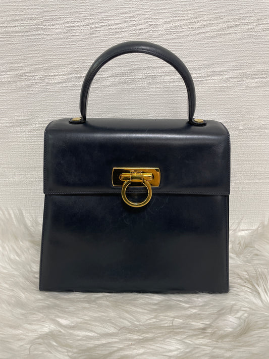 Ferragamo Navy Handle Bags A-15819