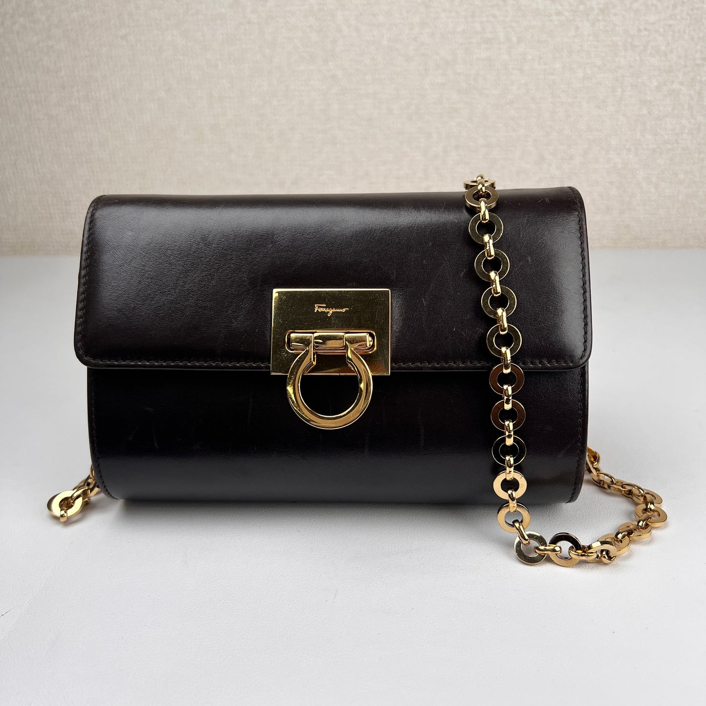 Ferragamo Brown Shoulder Bags A-15892