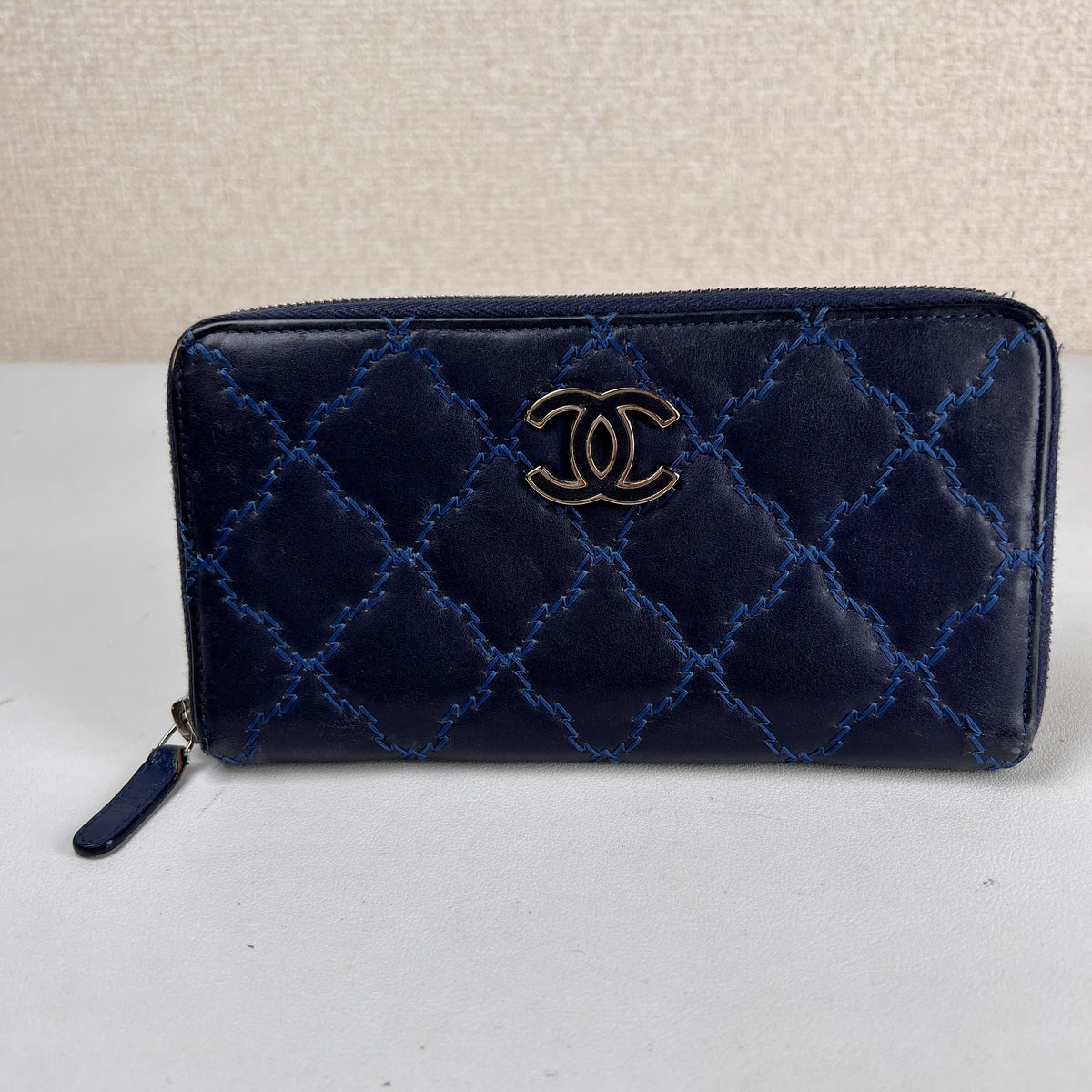 Chanel Navy Wallets A-16640