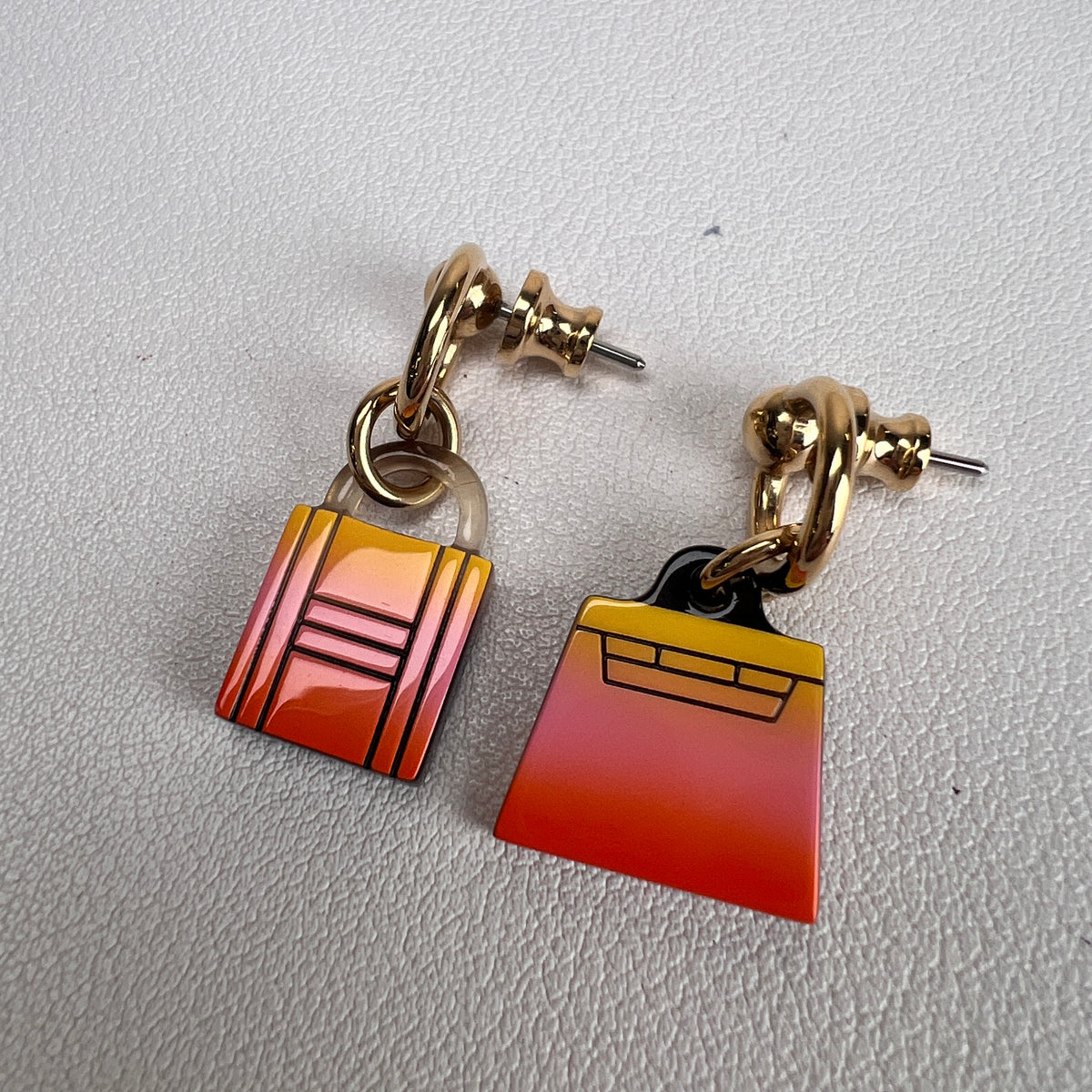 Hermes Orange Earrings A-17463
