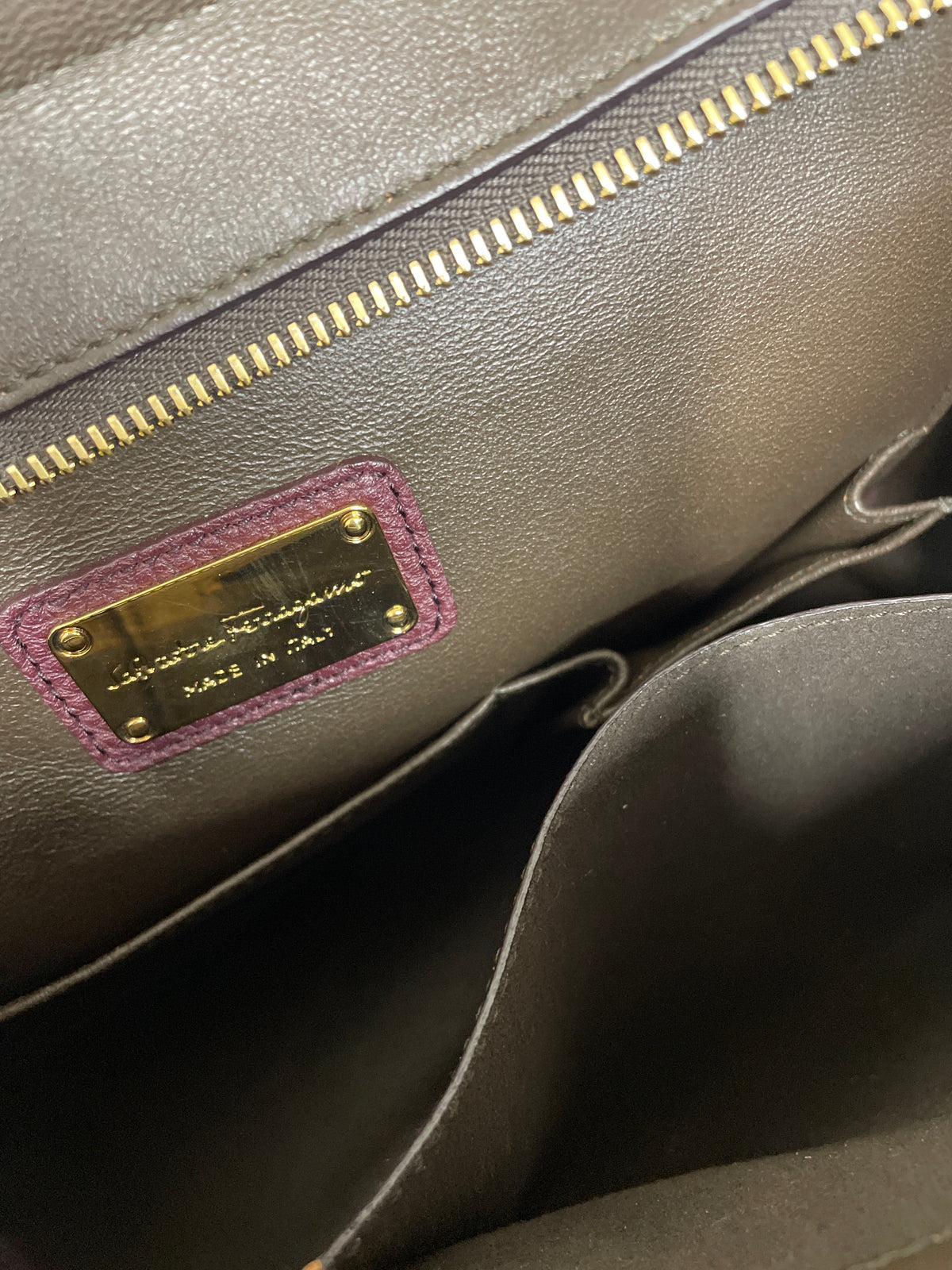 Ferragamo Bordeaux Handle Bags A-18117