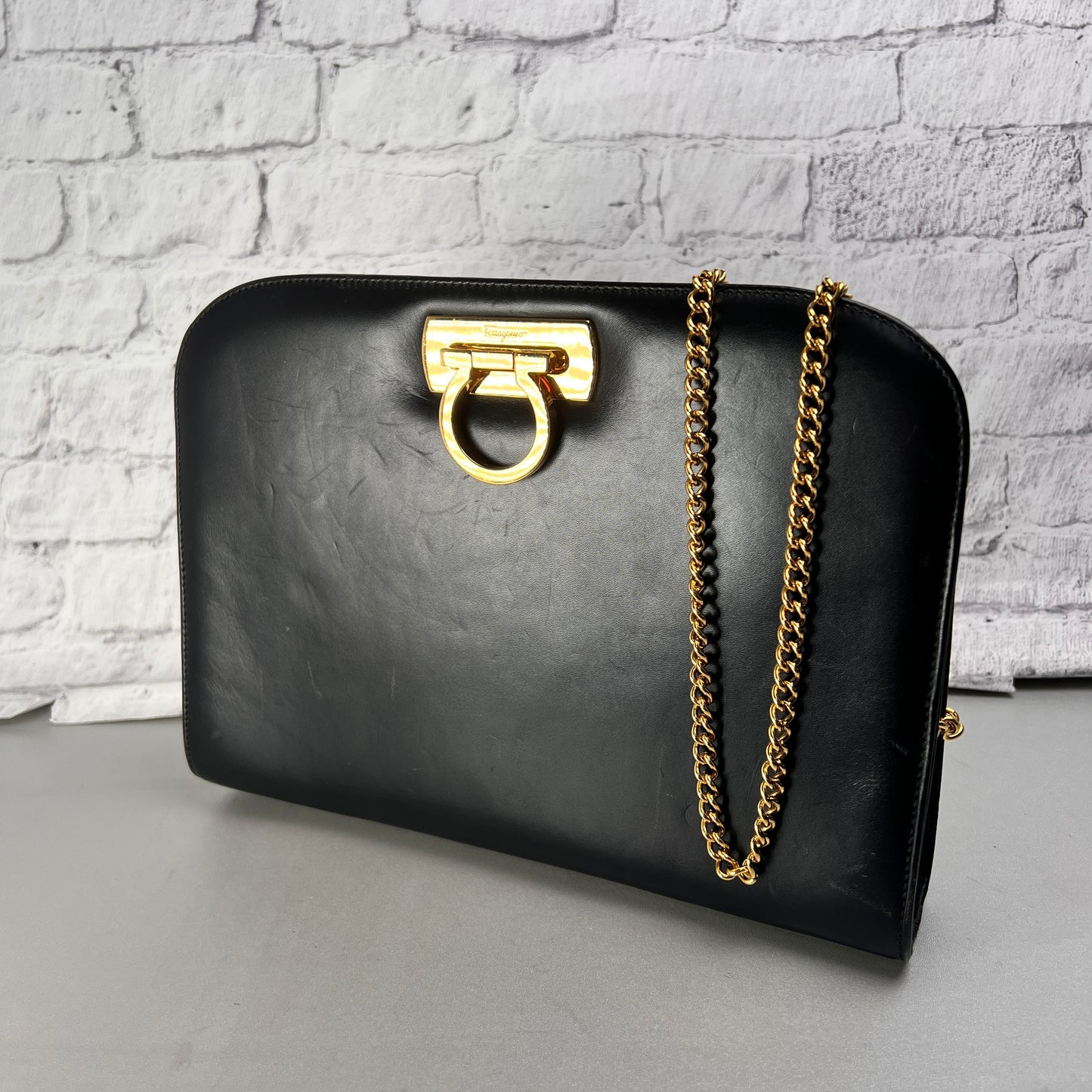 Ferragamo Black Shoulder Bags A-14419