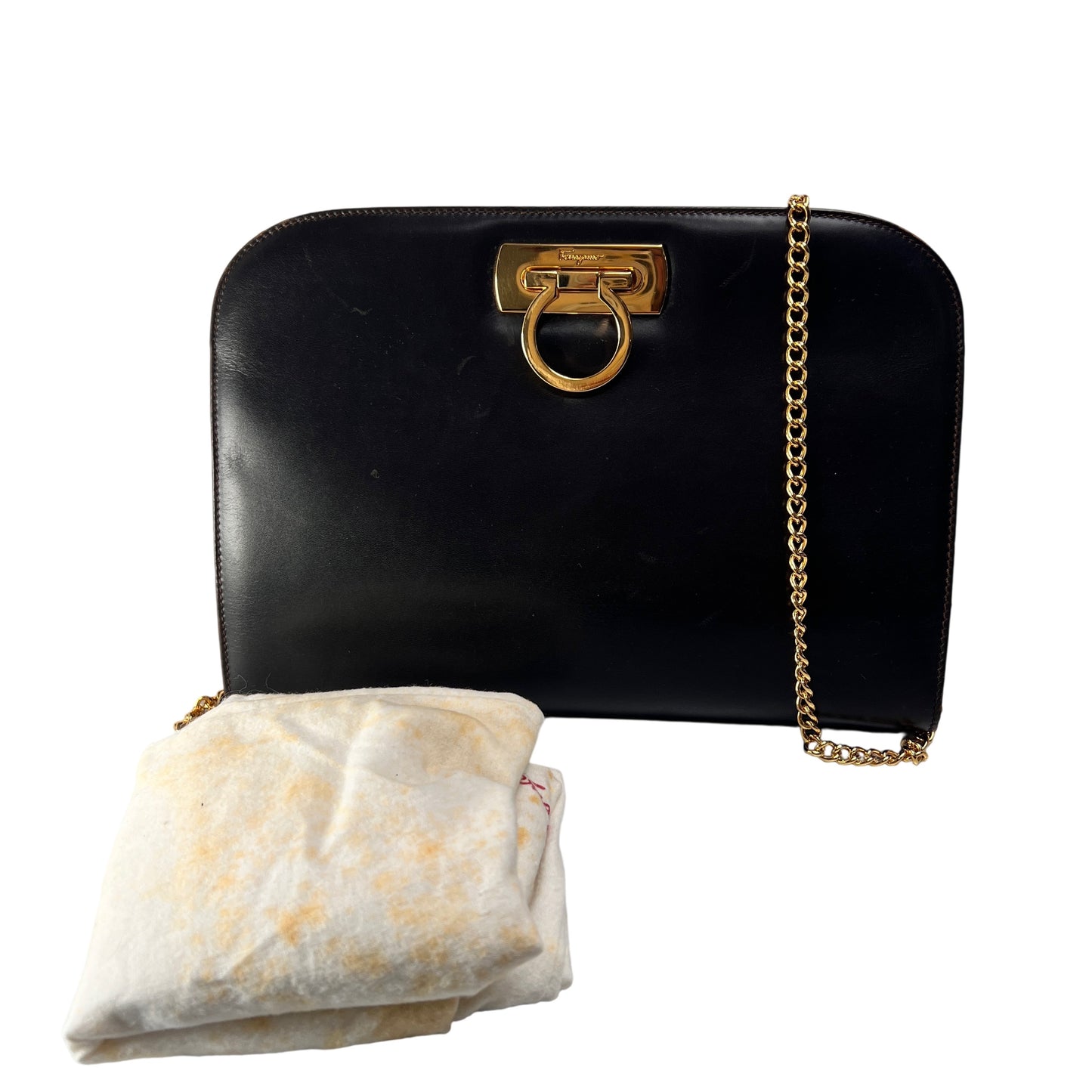 Ferragamo Black Handle Bags A-14443