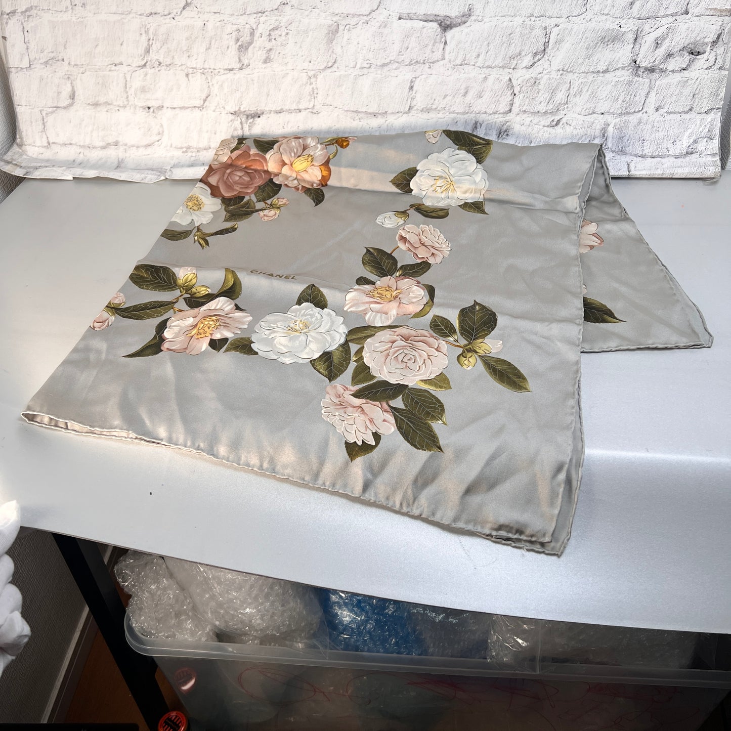 Chanel Gray Scarves A-15252