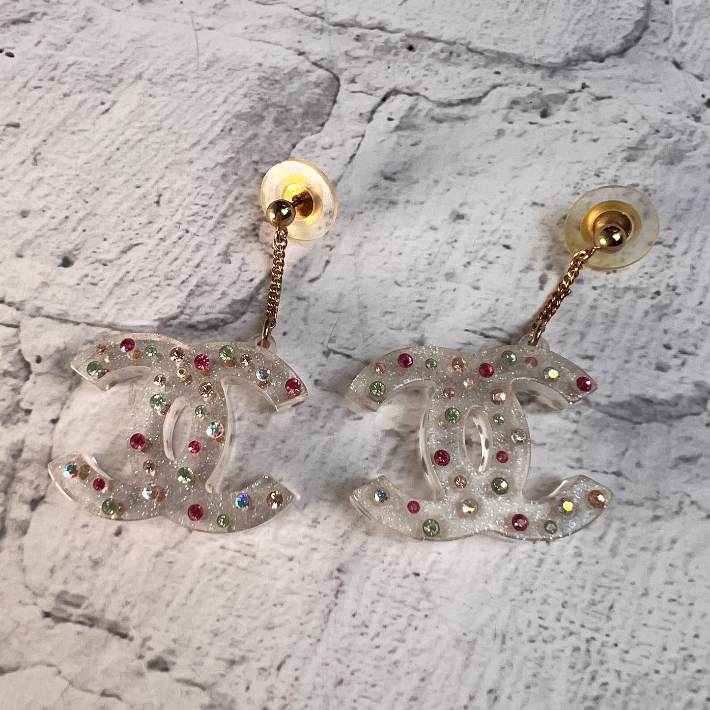 Chanel White Earrings A-15431