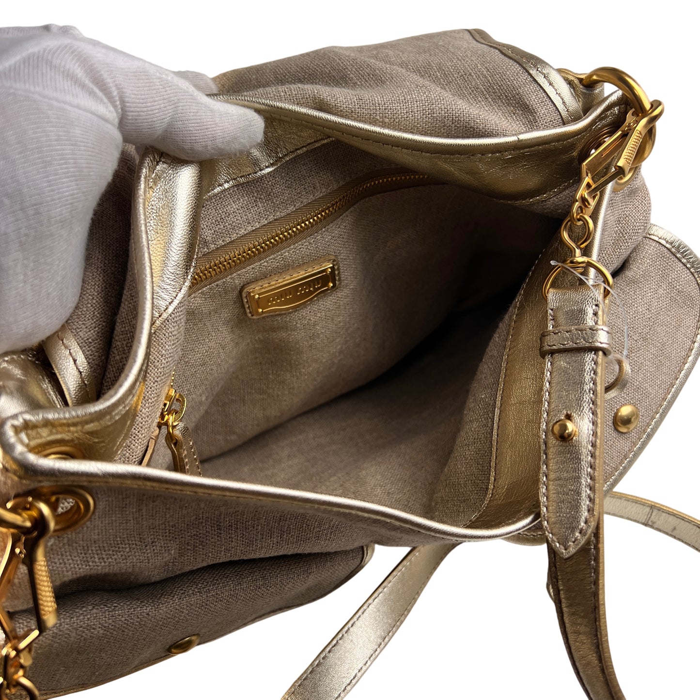 Miu Miu Beige Handle Bags A-15552