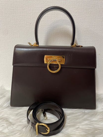 Ferragamo Brown Handle Bags A-15553