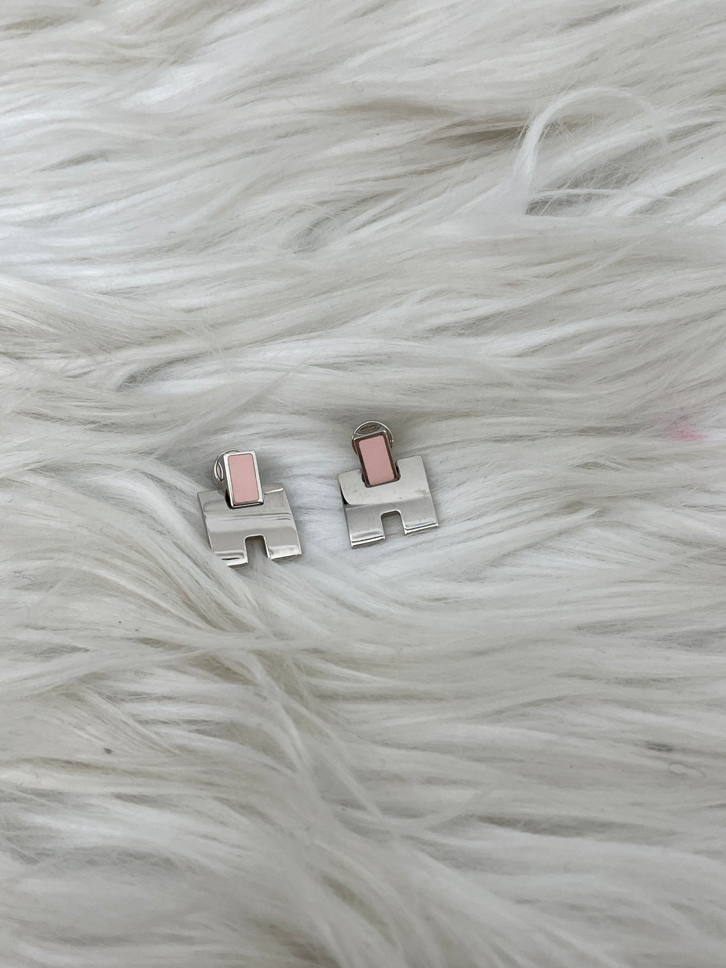 Hermes Silver Earrings A-15606