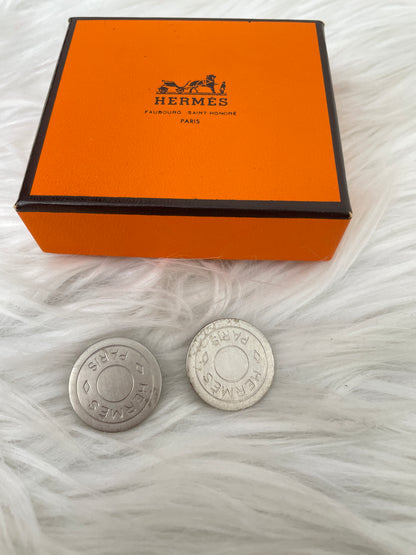 Hermes Silver Earrings A-15614
