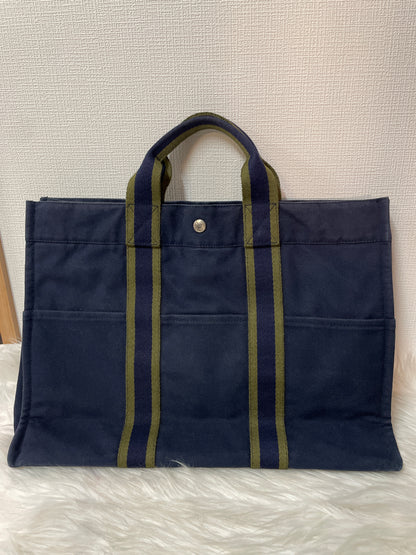 Hermes Navy Tote Bags A-15817