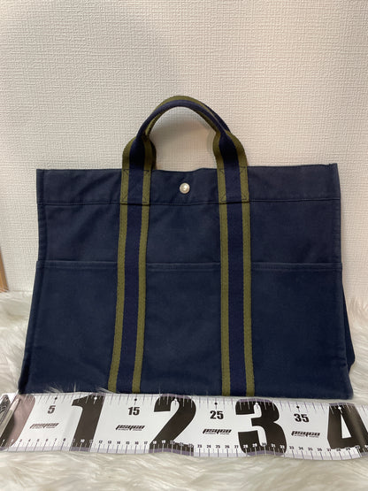 Hermes Navy Tote Bags A-15817