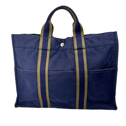 Hermes Navy Tote Bags A-15817