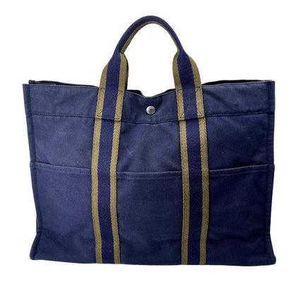 Hermes Navy Tote Bags A-15817