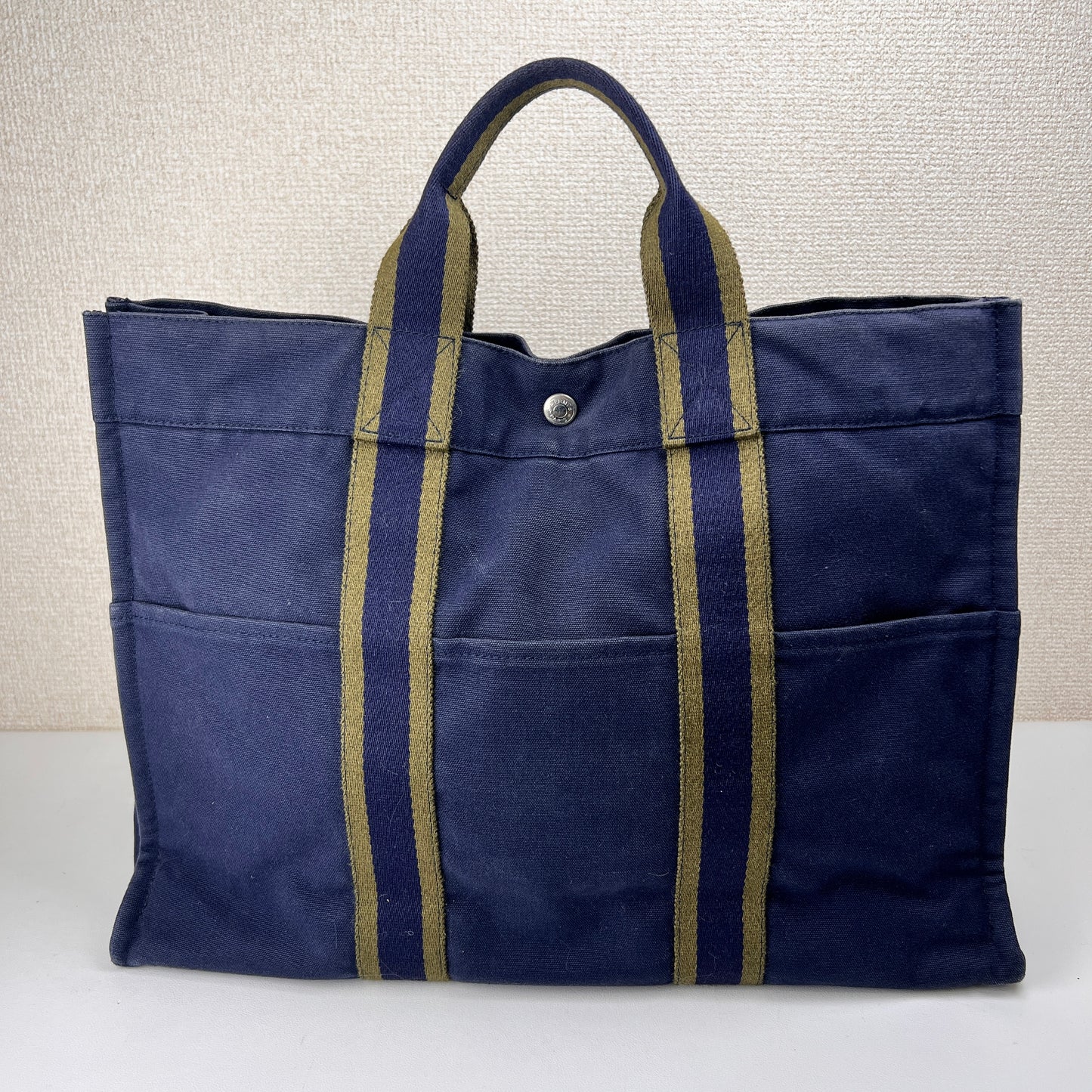 Hermes Navy Tote Bags A-15817