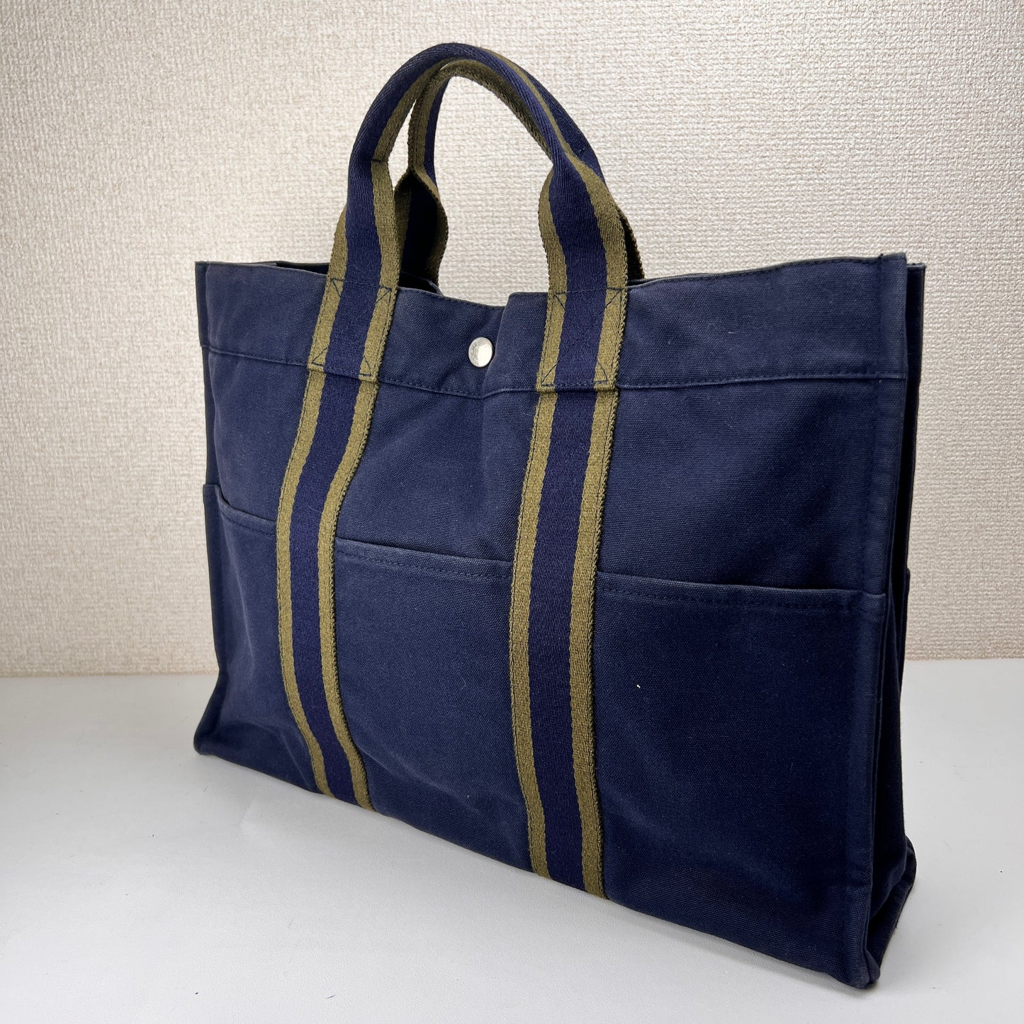 Hermes Navy Tote Bags A-15817