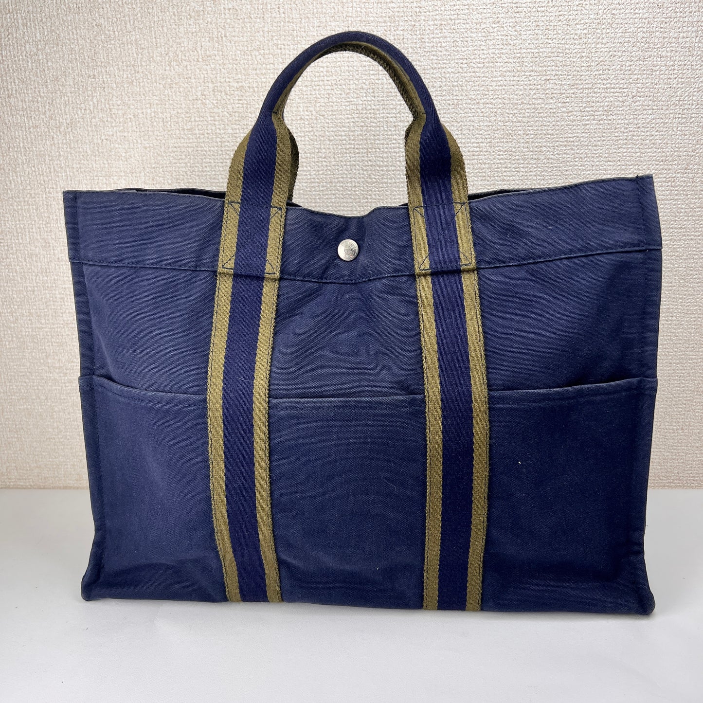 Hermes Navy Tote Bags A-15817