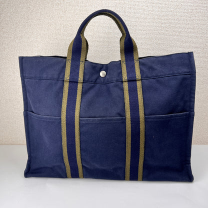 Hermes Navy Tote Bags A-15817