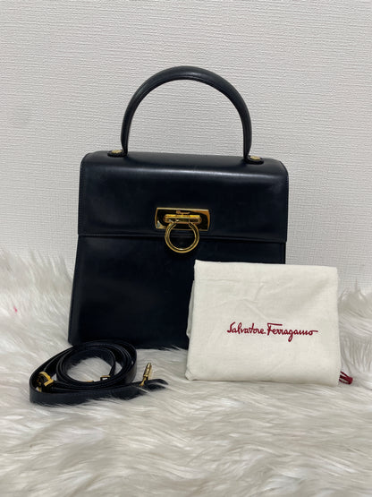 Ferragamo Navy Handle Bags A-15819