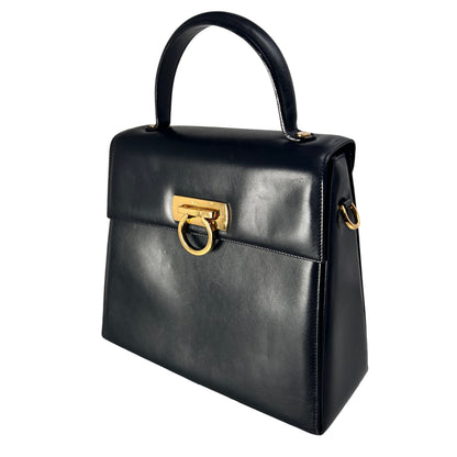Ferragamo Navy Handle Bags A-15819