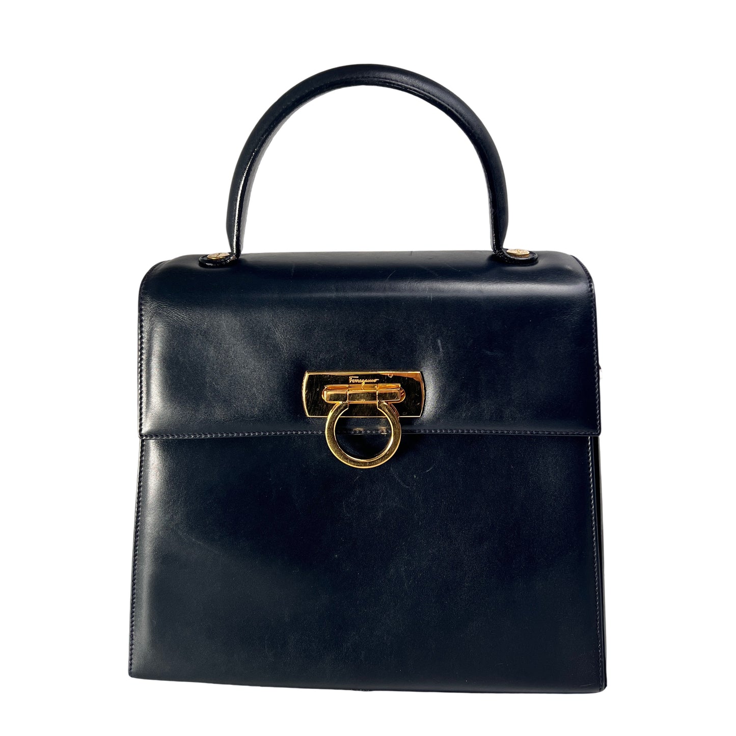 Ferragamo Navy Handle Bags A-15819