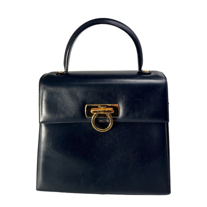 Ferragamo Navy Handle Bags A-15819