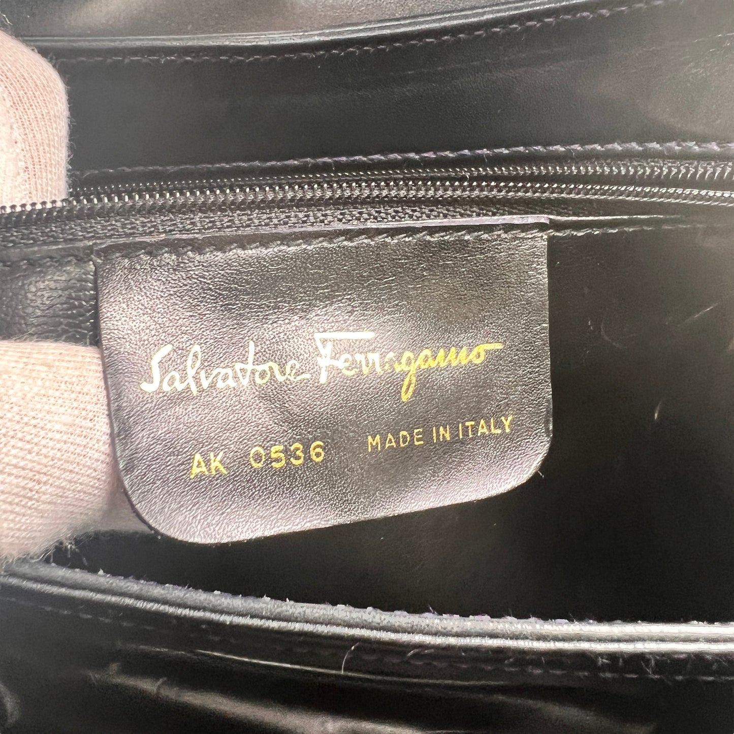 Ferragamo Navy Handle Bags A-15819