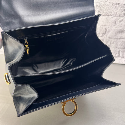 Ferragamo Navy Handle Bags A-15819