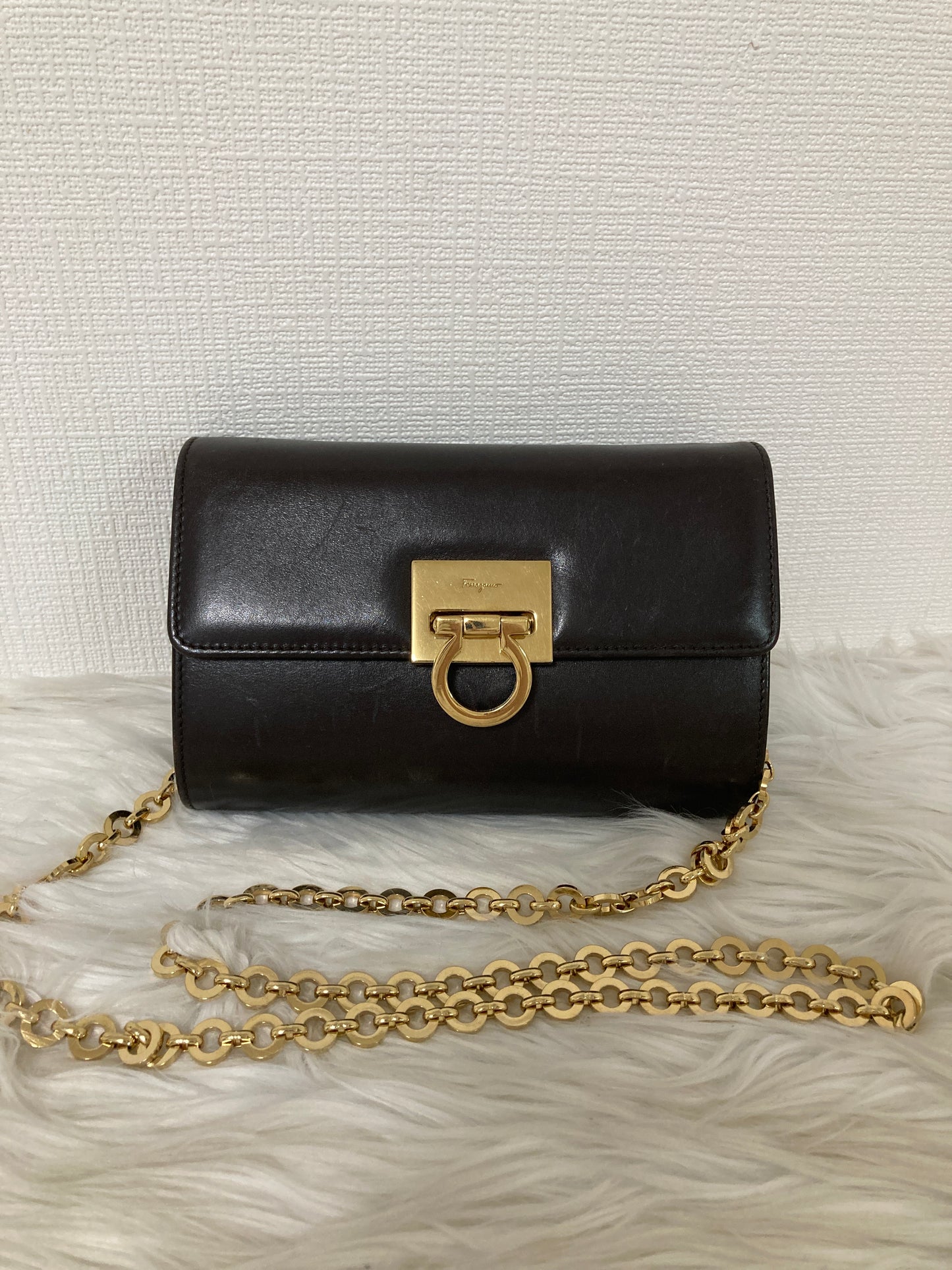 Ferragamo Brown Shoulder Bags A-15892