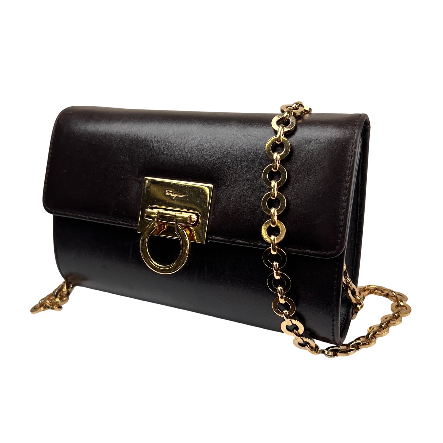 Ferragamo Brown Shoulder Bags A-15892
