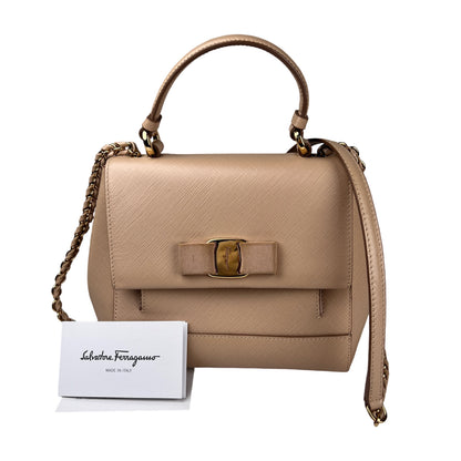 Ferragamo Beige Handle Bags A-15998