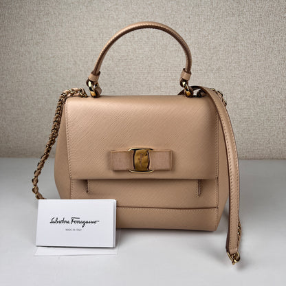 Ferragamo Beige Handle Bags A-15998