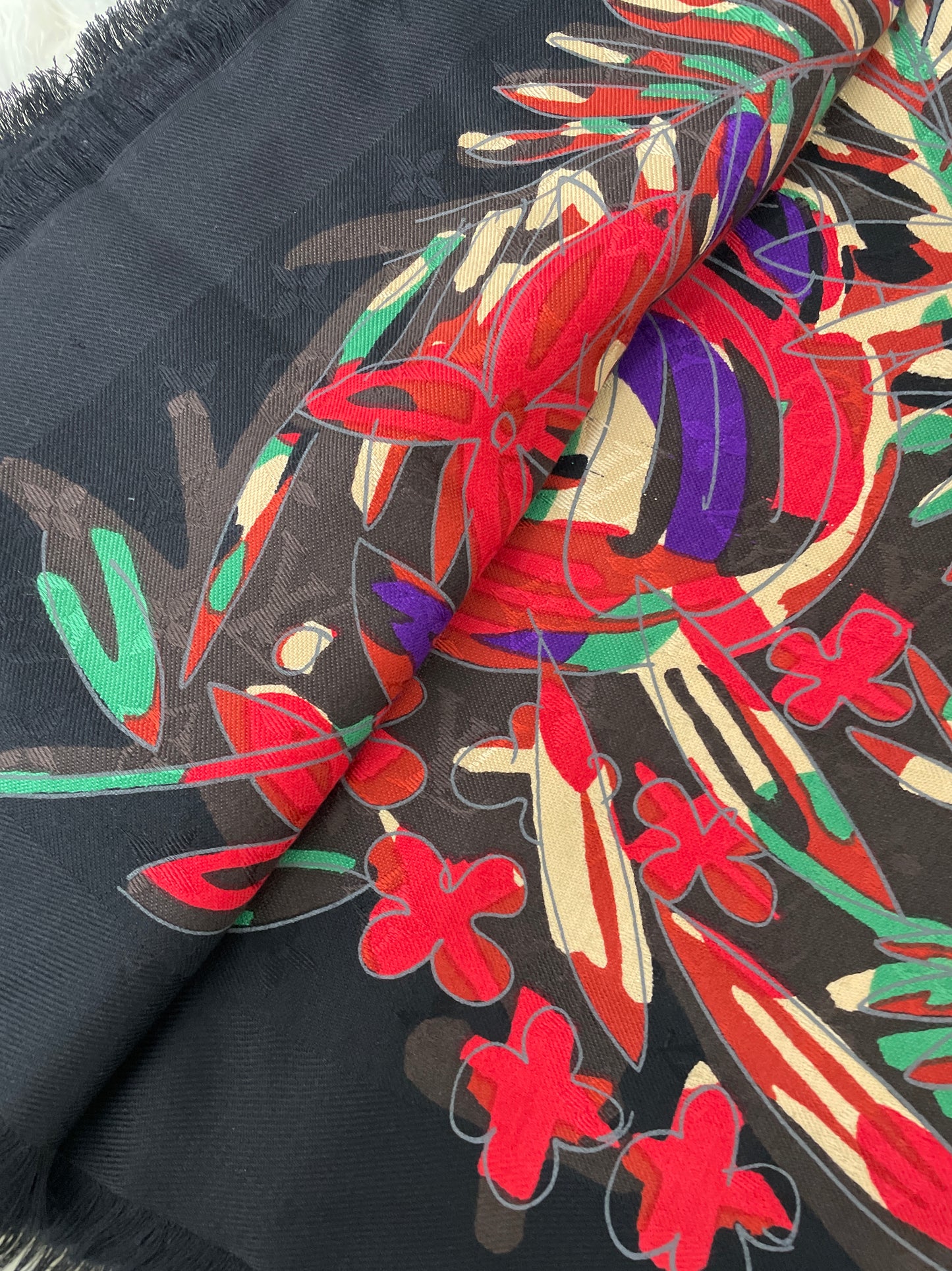Louis Vuitton Black Scarves A-16232