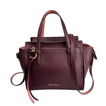 Ferragamo Bordeaux Handle Bags A-16455
