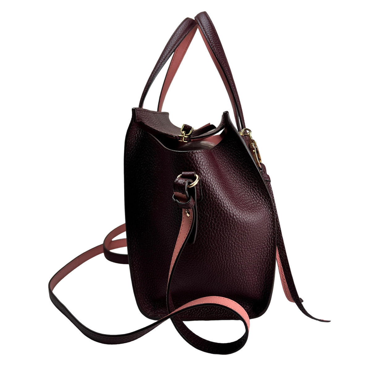 Ferragamo Bordeaux Handle Bags A-16455