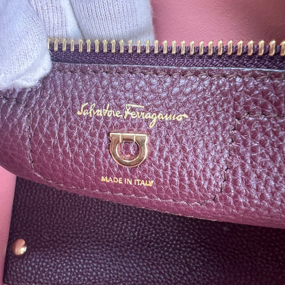 Ferragamo Bordeaux Handle Bags A-16455