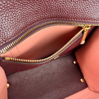 Ferragamo Bordeaux Handle Bags A-16455