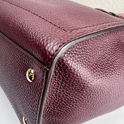 Ferragamo Bordeaux Handle Bags A-16455