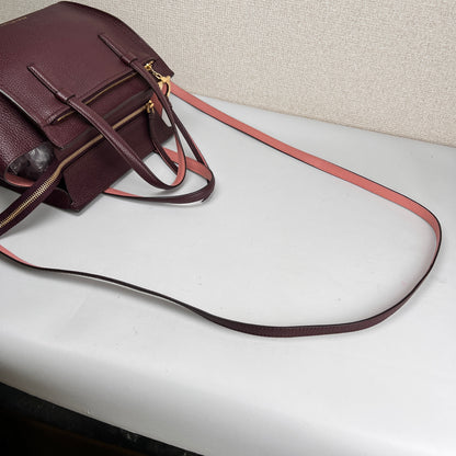 Ferragamo Bordeaux Handle Bags A-16455