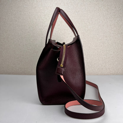 Ferragamo Bordeaux Handle Bags A-16455