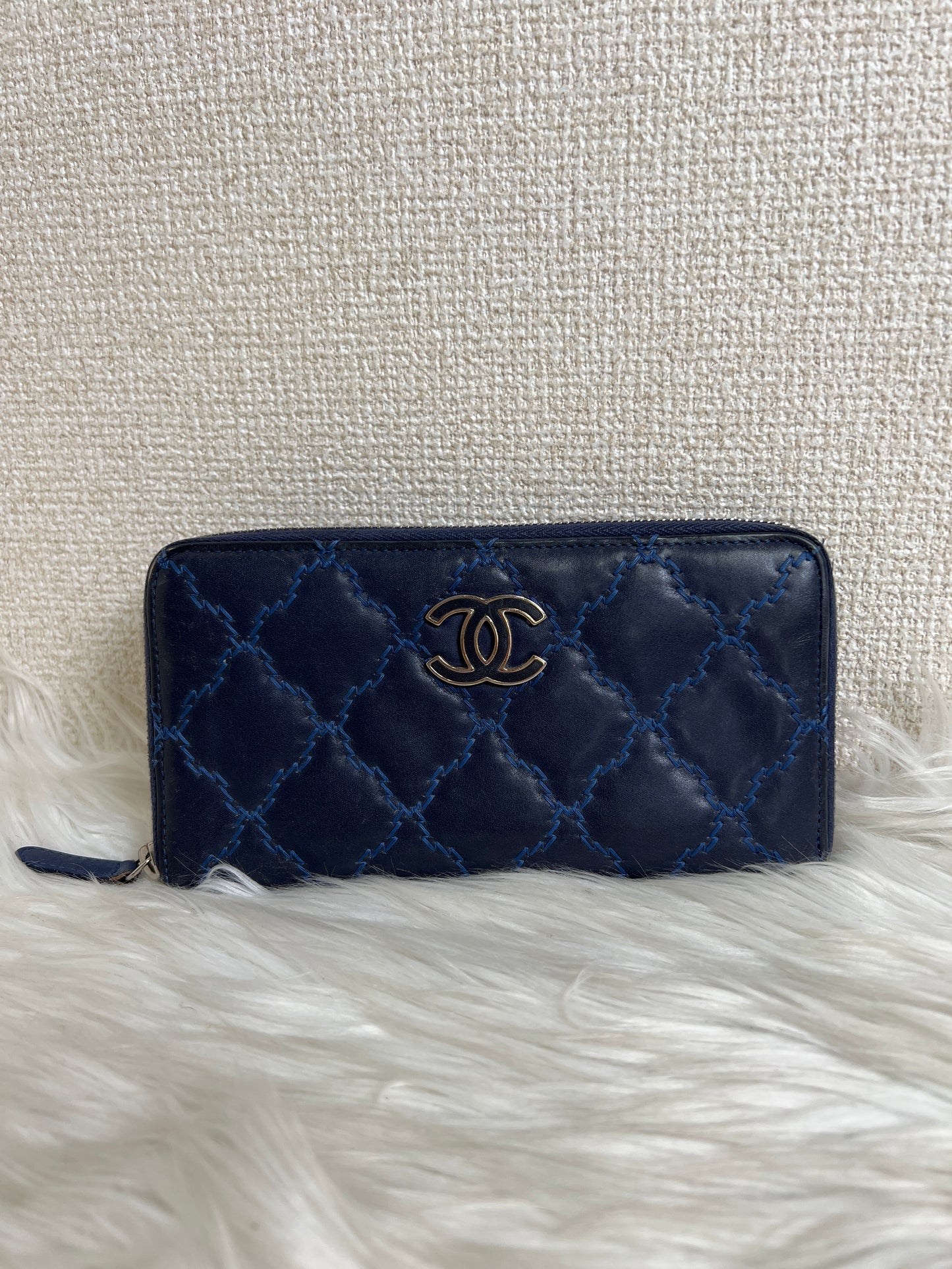 Chanel Navy Wallets A-16640