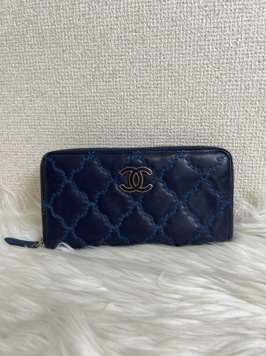 Chanel Navy Wallets A-16640