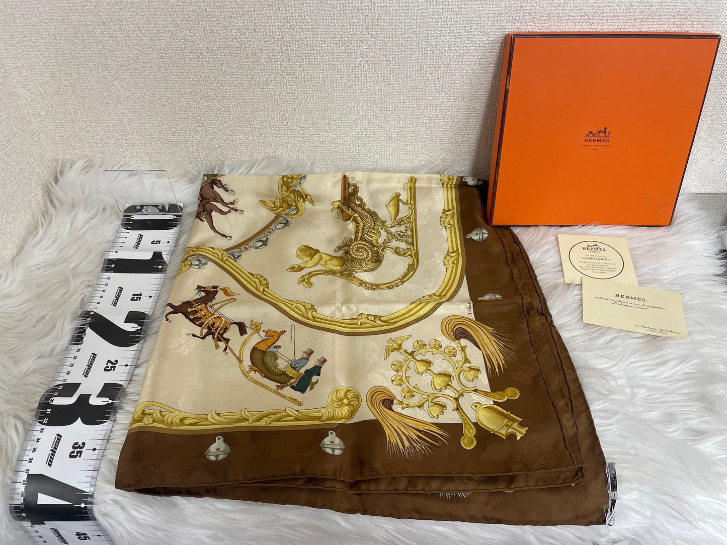Hermes Beige Scarves A-16743