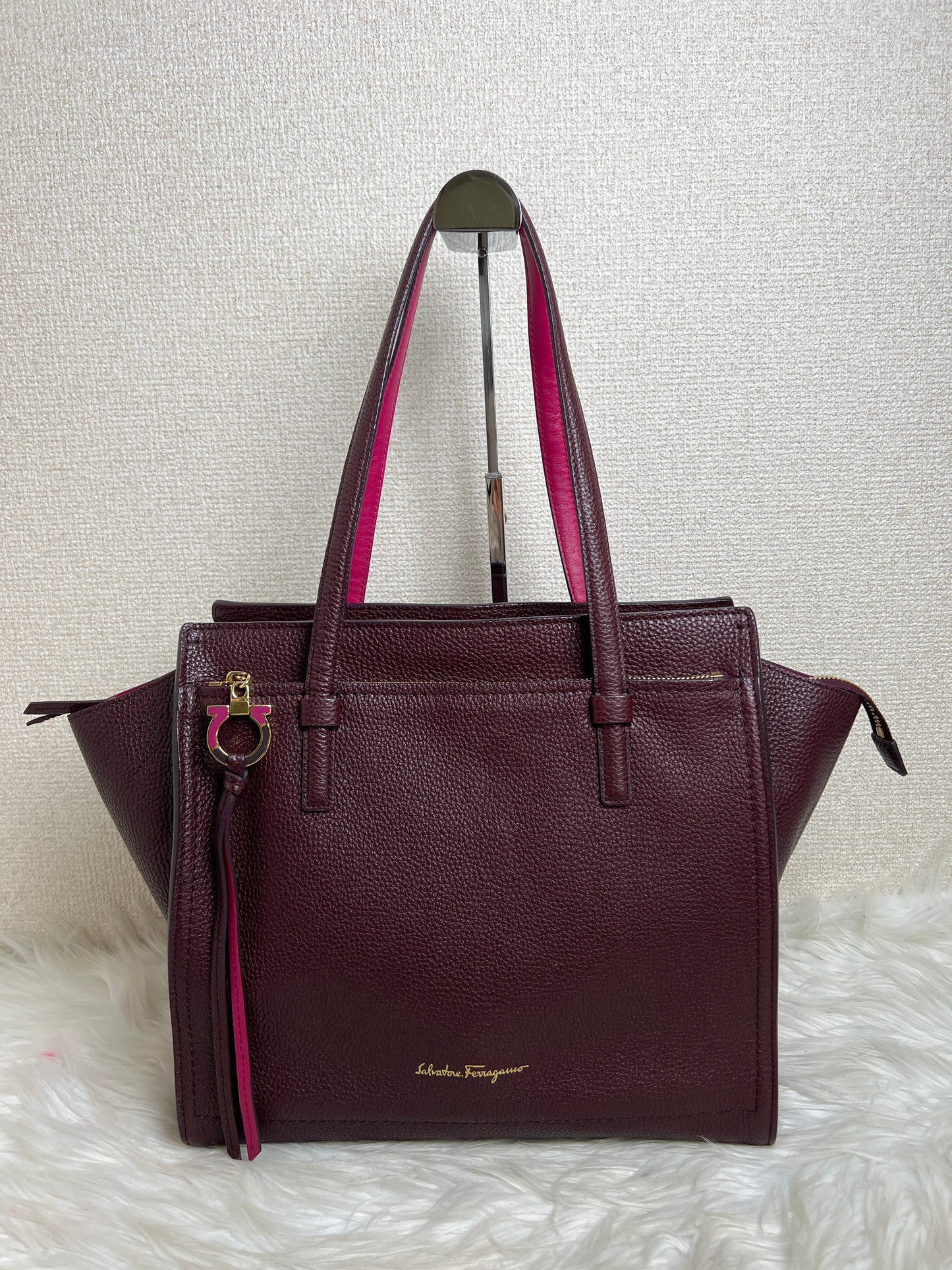 Ferragamo Purple Handle Bags A-16850