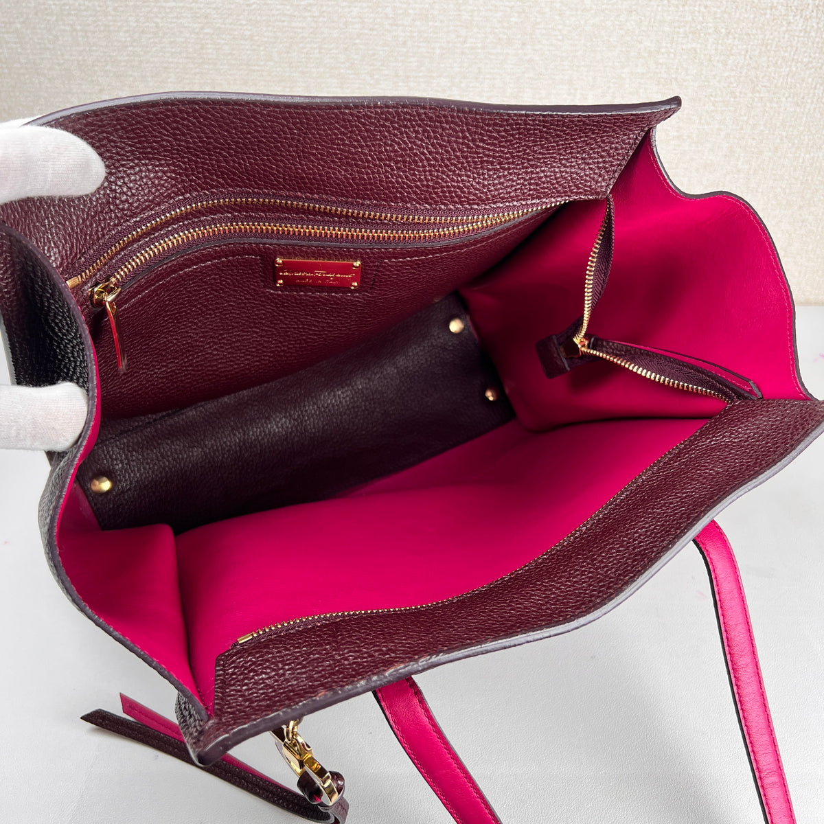 Ferragamo Purple Handle Bags A-16850