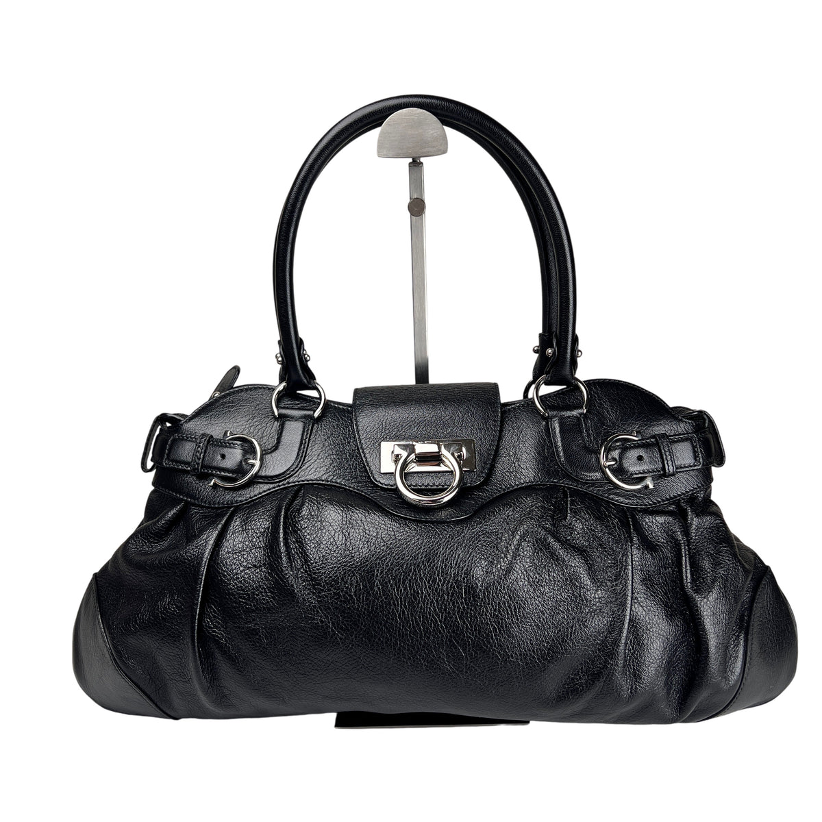 Ferragamo Black Handle Bags A-16918