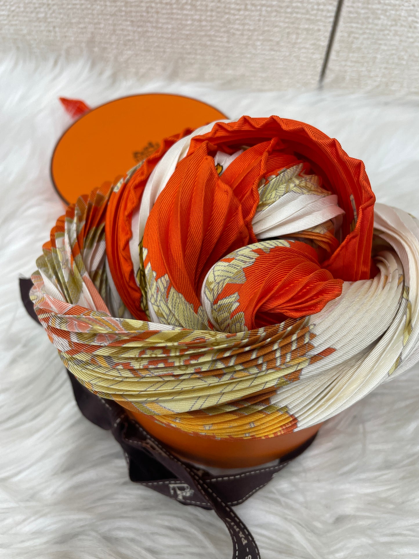 Hermes Orange Scarves A-17182