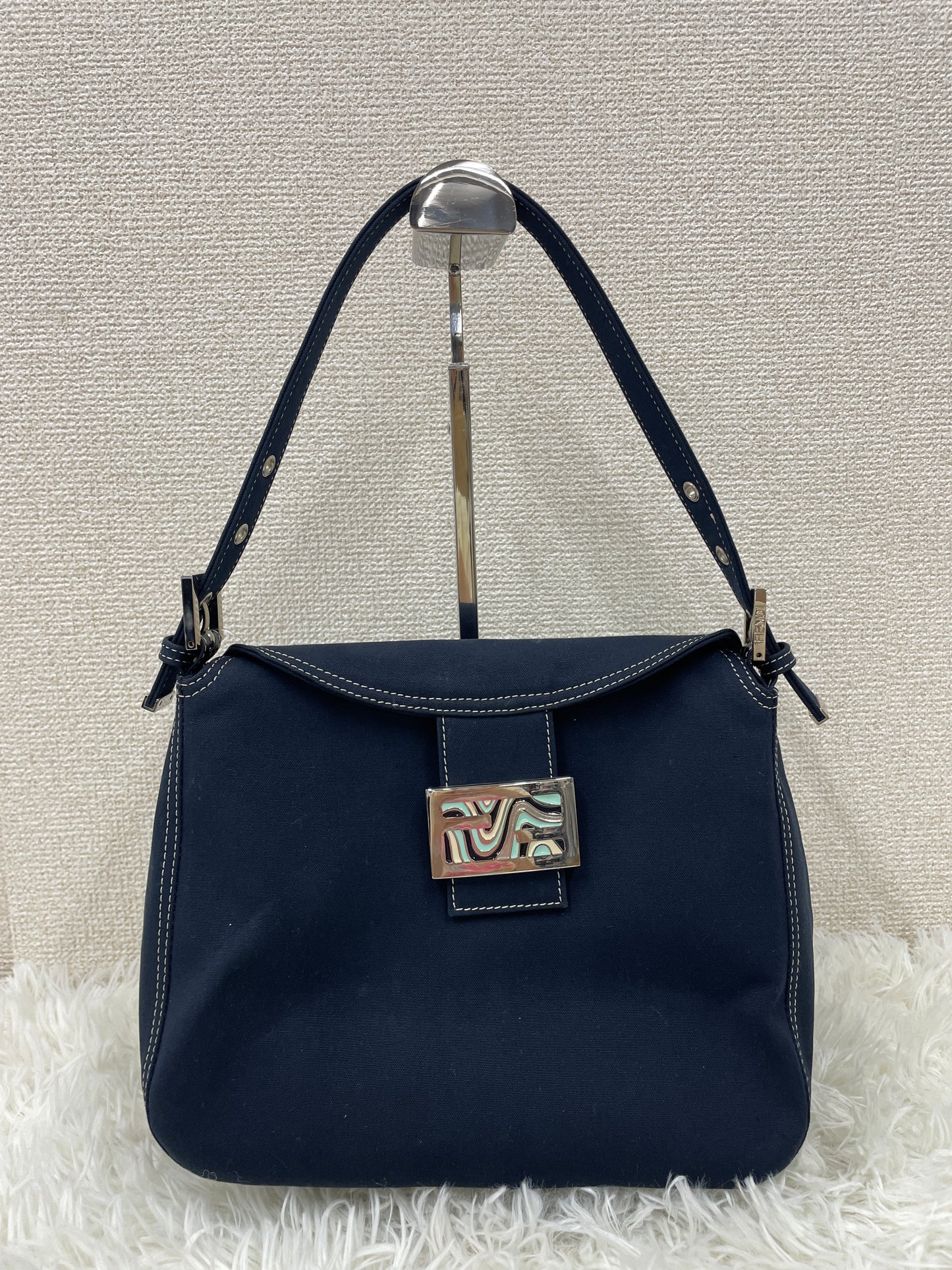 Fendi Navy Handle Bags A-17490