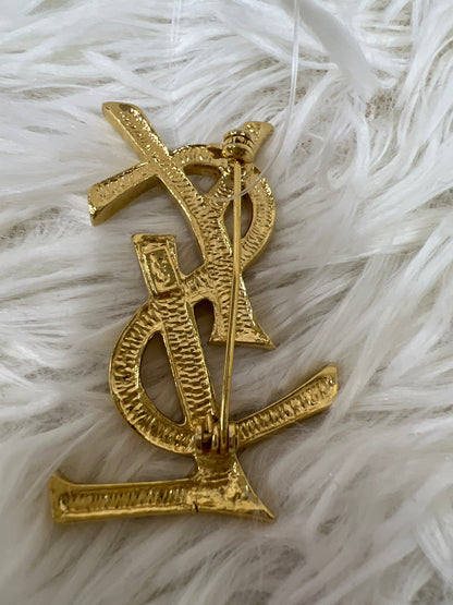 Saint Laurent Gold Brooches A-17535